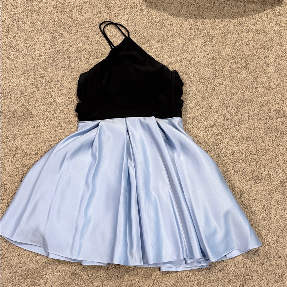 Elegant Black and Blue Dress
